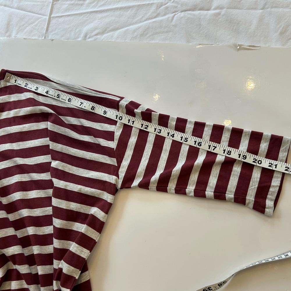 GAP T-Shirt Dress Burgundy and Light Gray Striped NWT - Picture 6 of 6